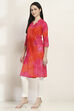 Orange Cotton Straight Kurta image number 2