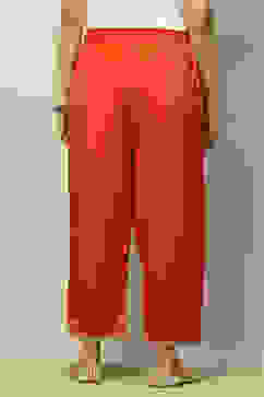 Rust Viscose Shantoon Solid Ankle Length Palazzo image number 5