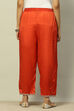 Rust Viscose Shantoon Solid Ankle Length Palazzo image number 5