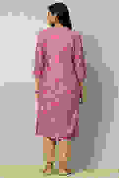 Purple Viscose Blend Floral Printed Straight Kurta image number 3