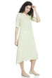 Cream Flared Viscose Dress image number 3