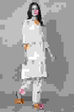 Green Viscose Rayon Kurta Pants Set image number 5