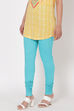 Turquoise Cotton Leggings image number 2