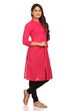 Pink Straight Cotton Kurta image number 1