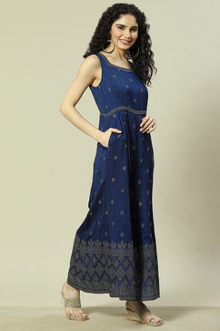 Blue Viscose Straight Jumpsuit image number 3