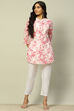 Pink Cotton Floral Printed Straight Indie Top image number 0