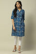 Navy Rayon Staight Kurta image number 5