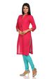 Pink Straight Cotton Kurta image number 1