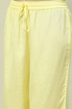 Butter Yellow Viscose Woven Straight Kurta Suit Set image number 2