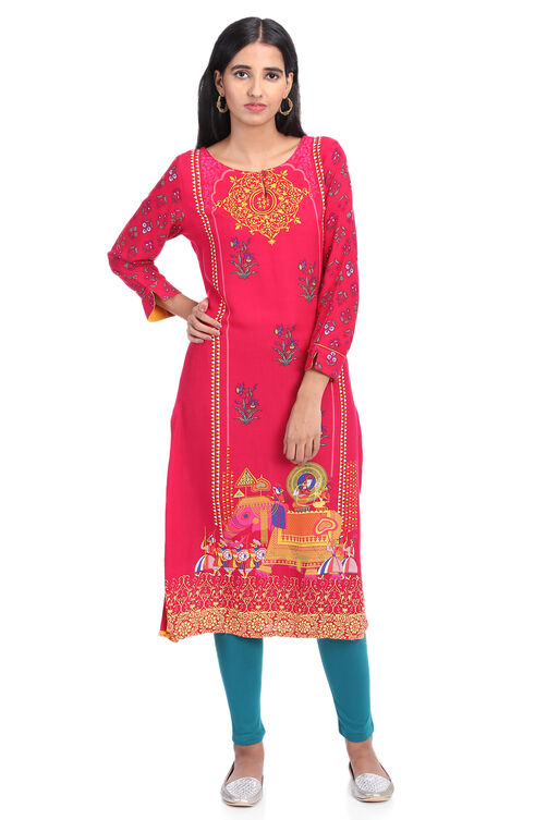 Phalsa Straight Kurta image number 1