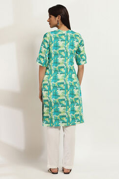 Teal Viscose Rayon Straight Kurta image number 3