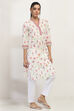 Off White Cotton Straight Kurta image number 4
