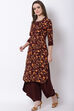 Brown Viscose Rayon Straight Kurta image number 2