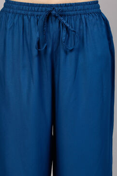 Indigo Embroidered Straight Kurta Set image number 2