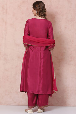 Wine Viscose A Line Suit Set image number 4