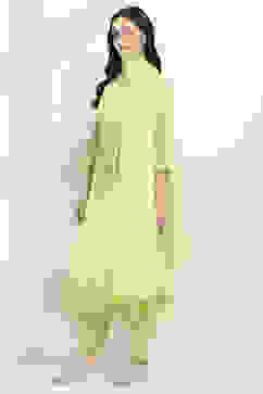 Lime Green Viscose Rayon Flared Set image number 3