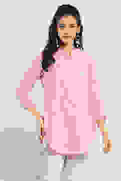 Coral Cotton Straight Kurti image number 5