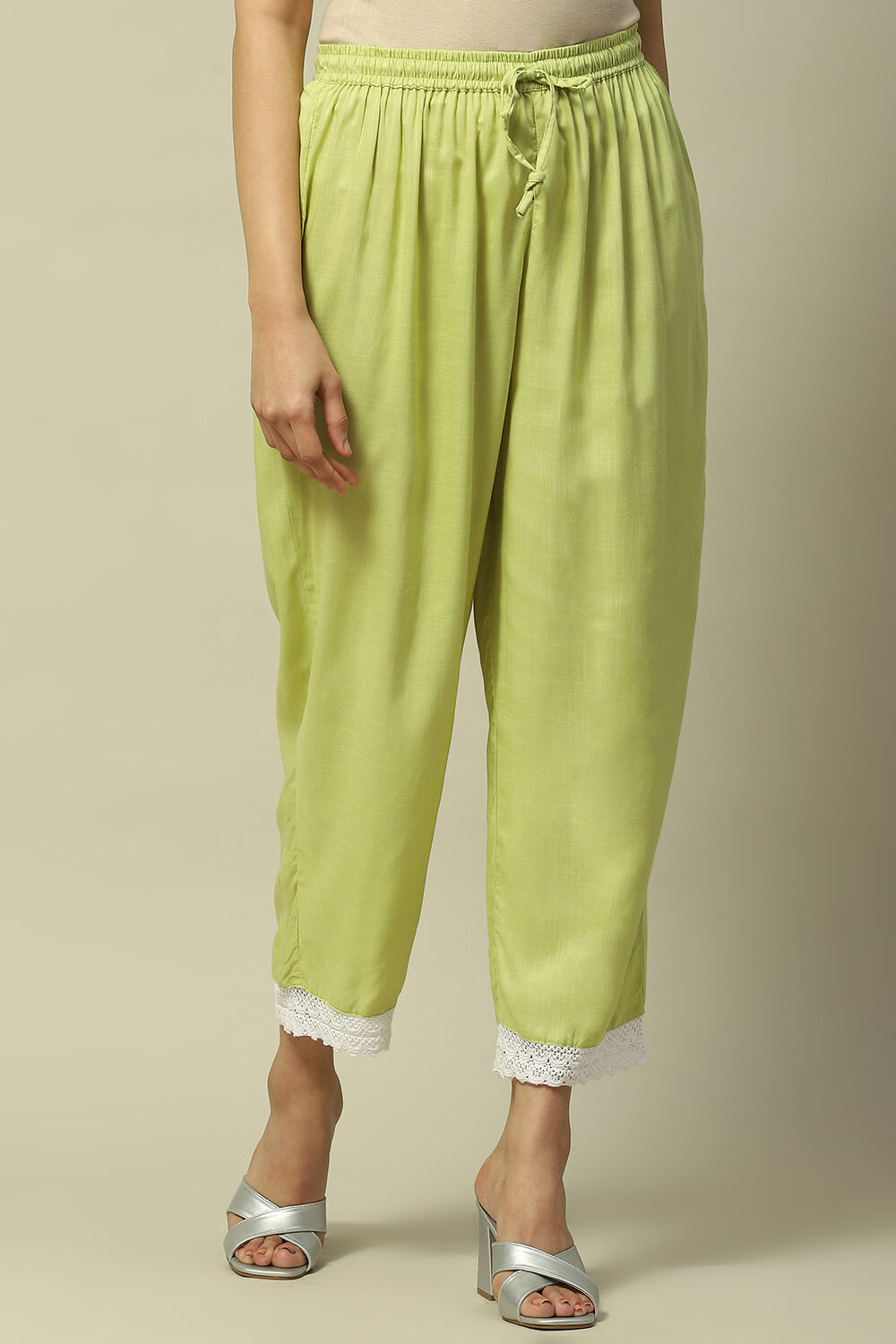 Coral Solid Straight Fit Palazzo image number 5