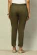Nephrite Green Cotton Blend Solid Patyala image number 5
