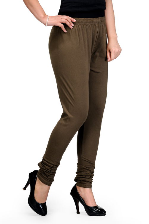 Brown Cotton Leggings image number 1