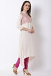 Off White Viscose A-Line Kurta image number 3