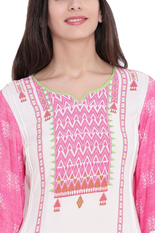 White Rayon Straight Kurta image number 1