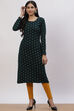 Teal Green Acrylic Straight Kurta image number 0