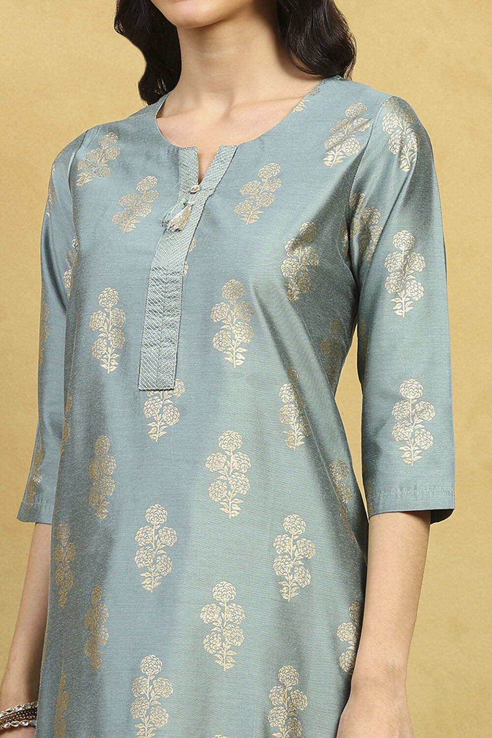 Pink Printed Straight Kurta image number 1