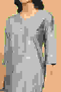 Green Printed Straight Kurta image number 1