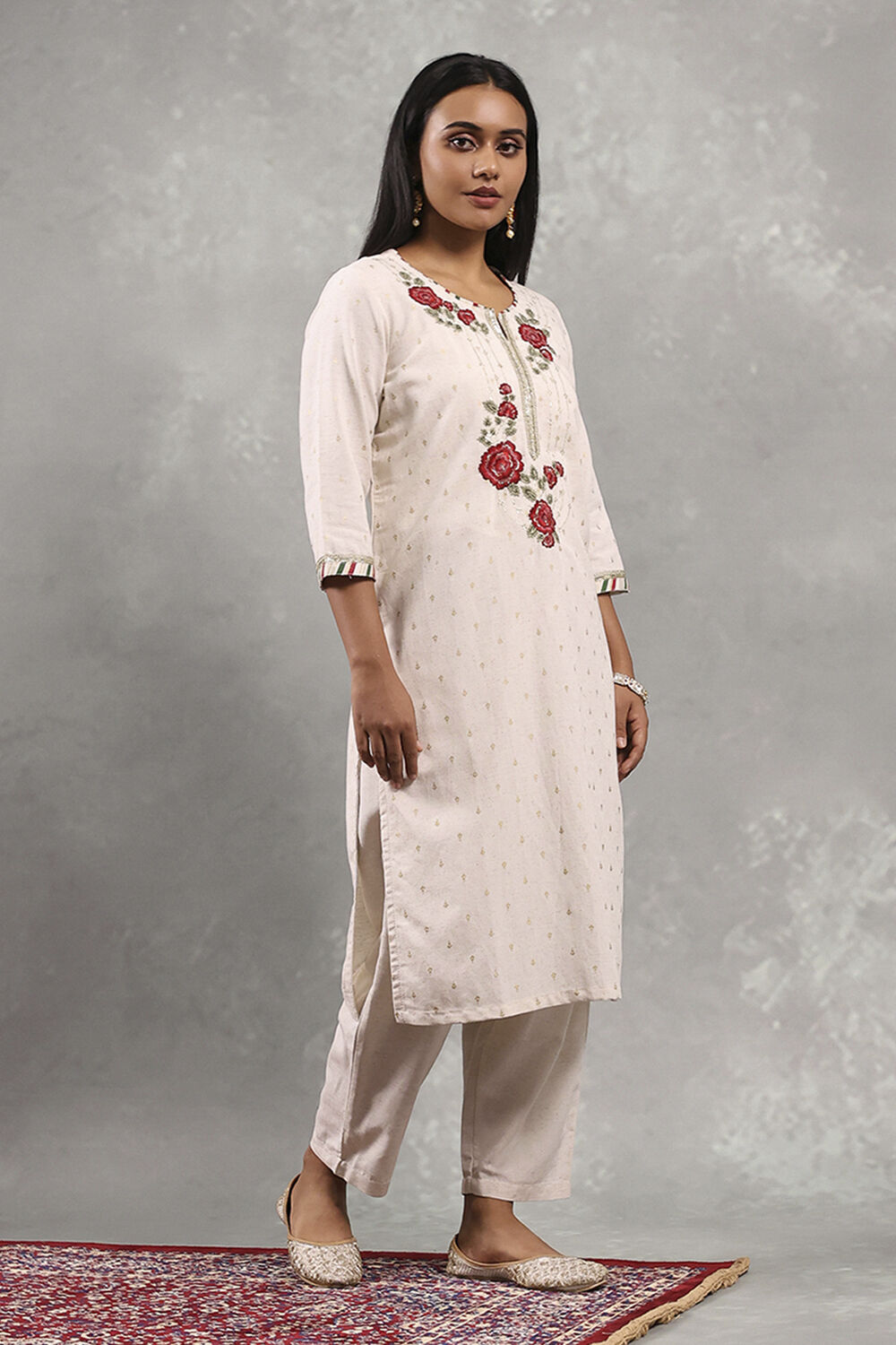 Natural Viscose Rayon Printed Straight Kurta image number 4