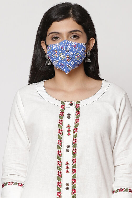 Blue Cotton Mask image number 1