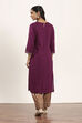 Purple Viscose Rayon Straight Kurta Pants Set image number 4