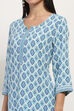Blue Viscose Rayon Straight Kurta image number 1
