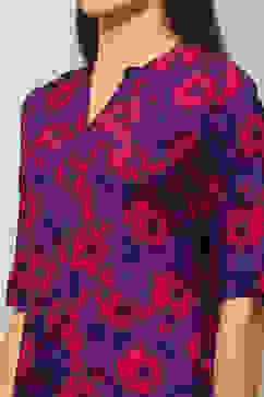 Purple Rayon Printed Straight Kurta image number 1