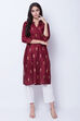 Maroon Shantoon Straight Kurta image number 0