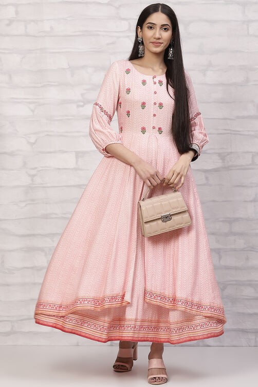 Pink LIVA Kalidar Dress image number 5