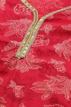 Pink Printed Straight Kurta & Pants Suit Set image number 1