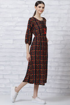 Black LIVA Straight Dress image number 3