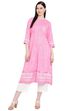 Pink Viscose A-Line Kurta image number 0