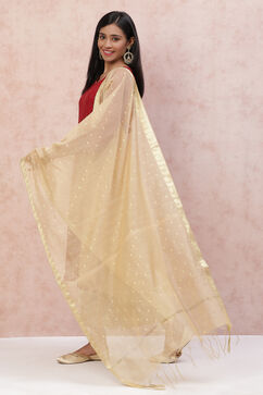 Gold Art Silk Dupatta image number 2