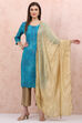 Gold Art Silk Dupatta image number 0