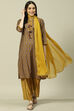 Light Blue Cotton Blend Woven Straight Kurta Suit Set image number 0