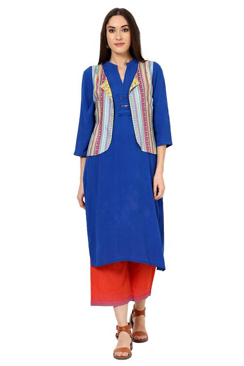 Yellow Straight Viscose Rayon Jacket image number 0