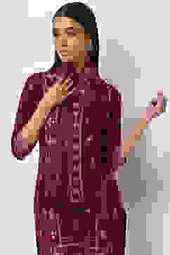 Red Cotton Dupatta image number 1