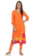 Coral Straight Viscose Kurta image number 0