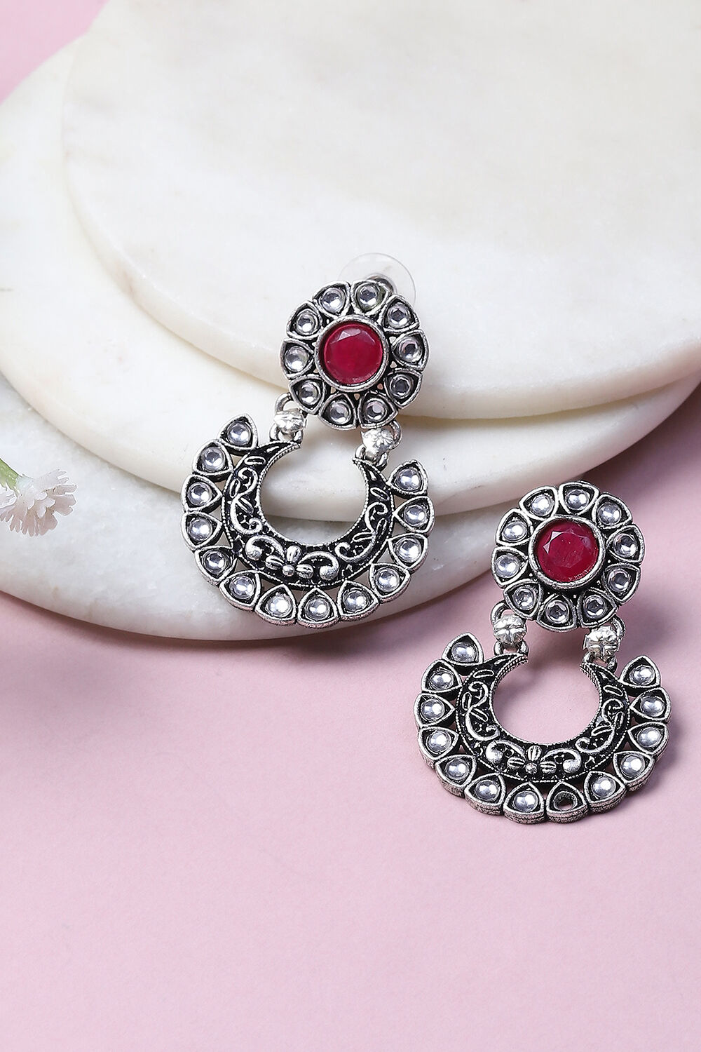 Pink Alloy Drop & Danglers image number 0