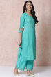 Green Art Silk Straight Kurta image number 3