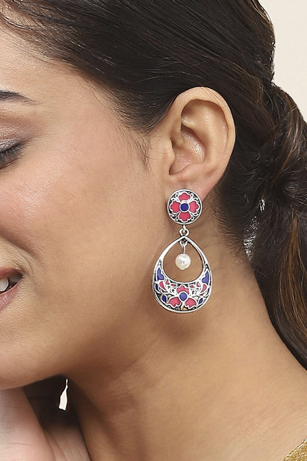 Pink-Blue Oxidize Alloy Danglers image number 1