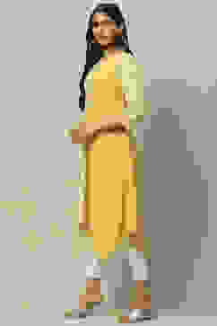 Yellow Rayon Staight Kurta image number 2