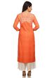 Peach Straight Rayon Kurta image number 4